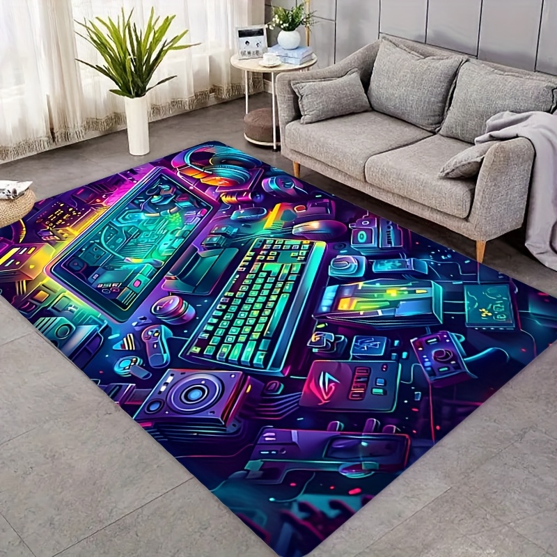 Esports Gaming Room - Cyberpunkowy dywan gamingowy z flaneli, dywanik