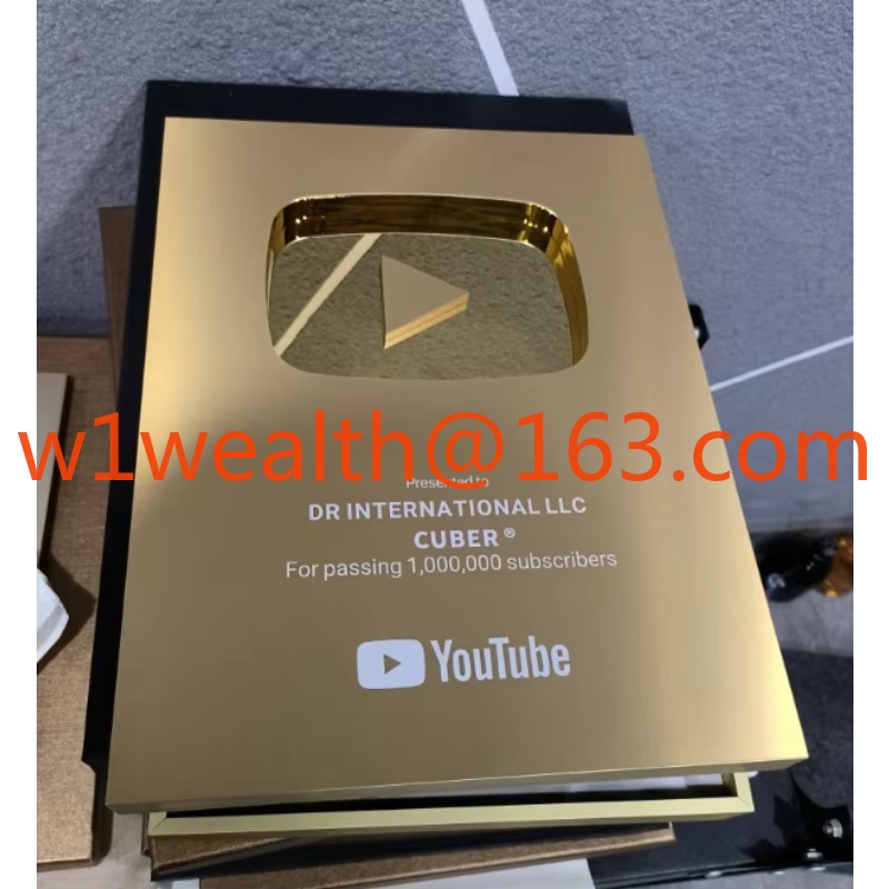 Esports Gaming Trophy - Guziki Play Button Award, aluminiowe osłony