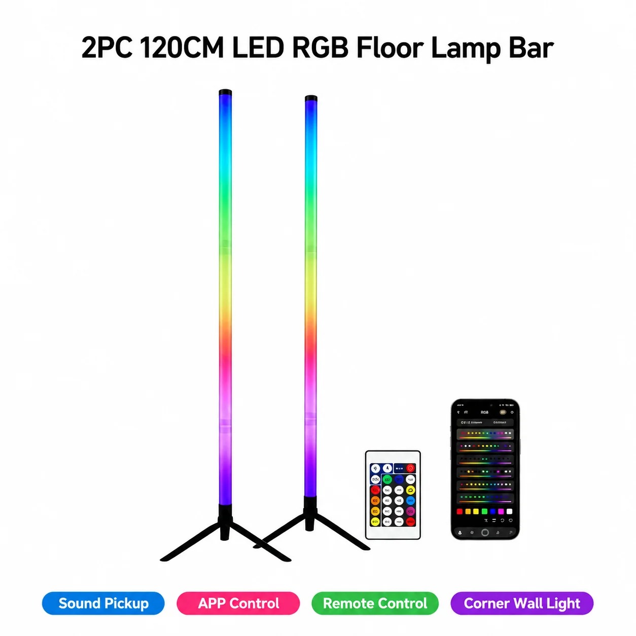 2 SZT. Lampa podłogowa RGB 120 – Esports In Gaming recenzja i cena
