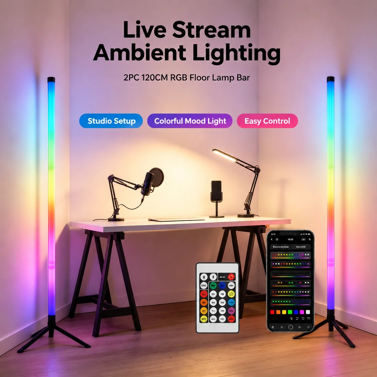 2 SZT. Lampa podłogowa RGB 120 – Esports In Gaming recenzja i cena